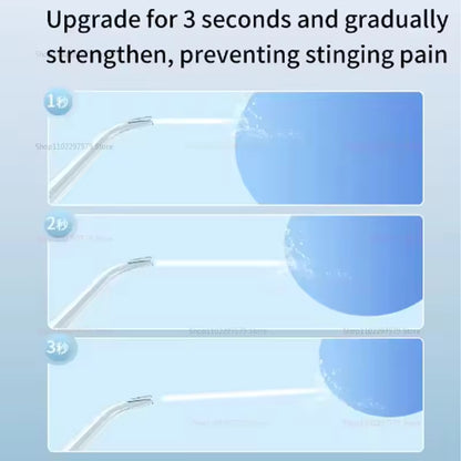 Filo interdentale elettrico multifunzionale 3 modalità di pulizia Irrigatore orale 4 ugelli Impulso ad alta pressione per la pulizia dei residui alimentari